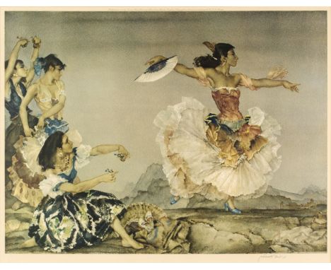 Flint (William Russell, 1880–1969). Danze Montaña, 1960, colour reproduction print, published by Frost and Reed Ltd., in an e