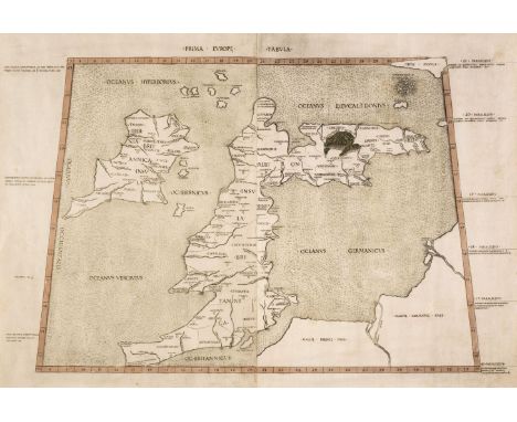 British Isles. Ptolemy (Claudius). Prima Europe Tabula, Petrus de Turre, Rome [1490] engraved map on a trapezoidal projection