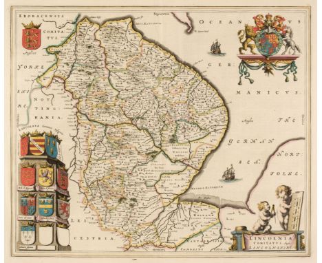 Maps. A collection of approximately 105 maps, 17th - 19th century, British county maps and road maps, including Blaeu (Johann