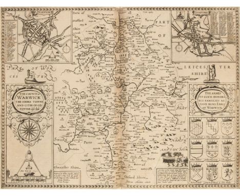 Warwickshire. An album containing maps of Warwickshire, 17th - 19th century, engraved maps by or after Speed, Jansson, Blaeu,