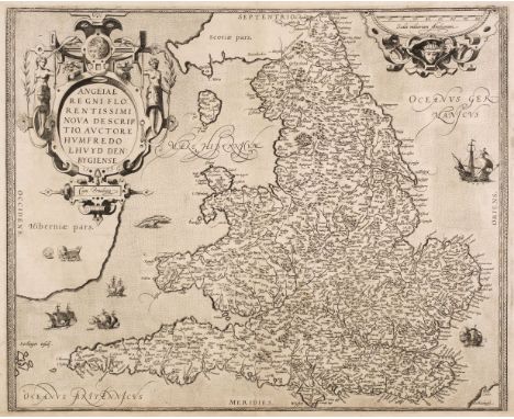 England &amp; Wales. Ortelius (Abraham &amp; Lhuyd Humphrey), Angliae Regni Florentissimi nova descriptio auctore Humfredo Lh