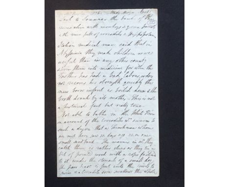 Rowley (Charlotte, nee Shipley, 1811-71). Letter written at Wadi Medani on the Blue Nile, describing some of her experiences 