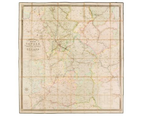 Canal Map. Bradshaw (G.), Map of Canals, Navigable Rivers, Railroads etc. of the Midland Counties of England from Actual Surv