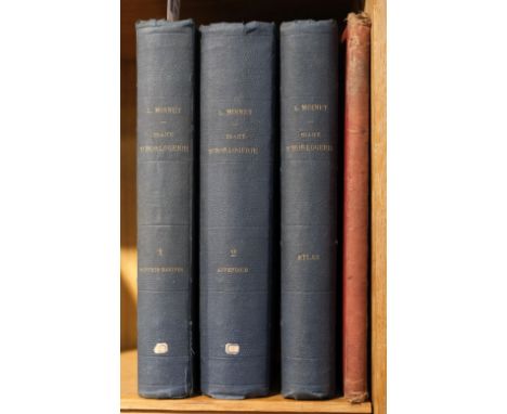 Moinet (M. L.). Nouveau traité generale d'Horlogerie, 3 volumes including atlas, 3rd edition, Paris, 1877, frontispieces, atl