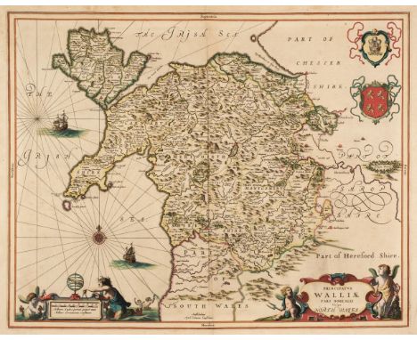 North Wales. Jansson (Jan), Principatus Walliae pars Borealis vulgo North Wales, Amsterdam, circa 1648, engraved map with con