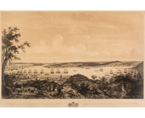 Schranz (Joseph 1803-circa 1866). Mouillage des Flottes Anglo-Francaises Turque et Egyptienne dans le Bosphore, Octobre 1853,