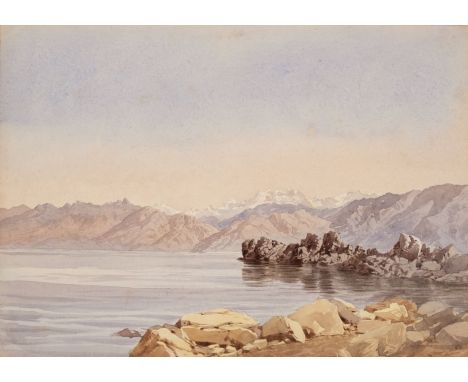 India. Strahan (George, 1839-1911). Gagribal - Dal Lake, Kashmir, 1906, watercolour with traces of pencil, on thick wove pape
