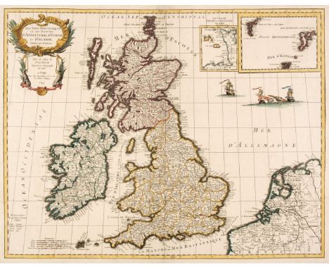 British Isles. Le Rouge (George Louis). Les Isles Britanniques ou les Royaumes d'Angleterre, d'Ecosse et d'Irlande Divisees p