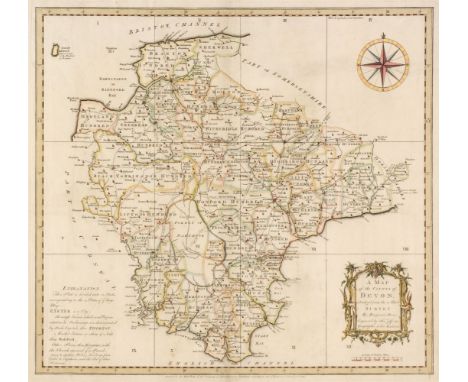 Devon. Donn (Benjamin), A Map of the County of Devon, abridged from the 12 sheet Survey, February 1st 1765, hand-coloured eng