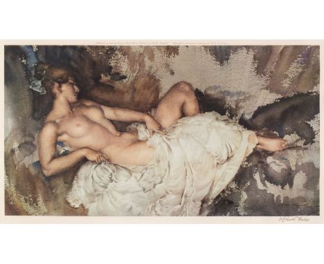 Flint (William Russell, 1880–1969). Reclining Nude (I), 1965, colour reproduction print, published by Frost and Reed Ltd., in