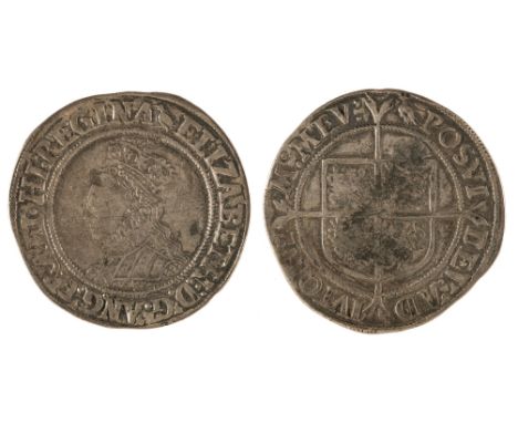 Elizabeth I (1558-1603). Shilling, mm. Martlet, 1560-61, reference: S.2555, with old collection ticket, note slightly cupped 