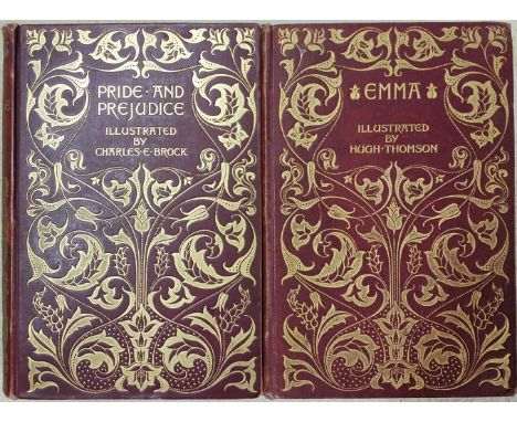 Austen (Jane). Pride And Prejudice, 1895, Emma, 1896, both London: Macmillan &amp; Co., black &amp; white illustrations by Ch