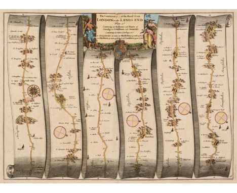 Ogilby (John). The Continuation of the Road from London to the Lands End Plate 2d. commencing at Andover com. Hants &amp; ext