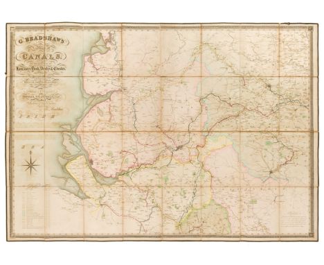 Canal Map. Bradshaw (G.), Map of Canals situated in the Counties of Lancaster, York, Derby &amp; Chester; shewing the heights
