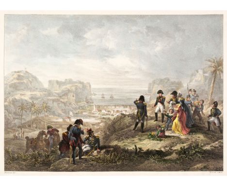 Napoleon. A collection of 13 lithographs and engravings, early 19th-century, mostly Napoleon on St. Helena, including a repro
