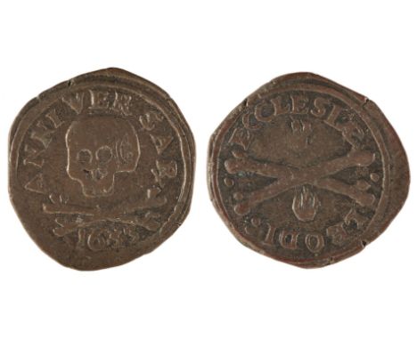 Belgium. Liege. Chapter of St. Lambert. Maximilian Henry of Bavaria (1650-1688). AE Token (Mereau), 1653, obverse: skull and 