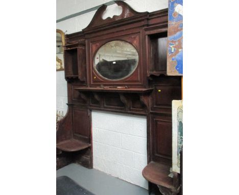 LARGE FIRE SURROUND WITH MIRROR TOP + SEATS