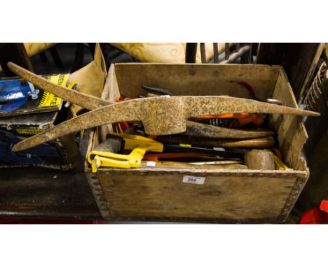 2 AXE HEADS + TOOLS