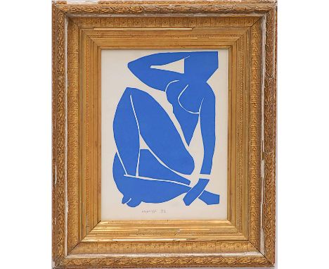 HENRI MATISSE, original lithograph, from the 1954 edition after Matisse's cut outs, Nu Bleu IX printed by Mourlot, 36cm x 26c