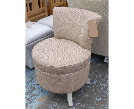 BEDROOM CHAIR, of compact proportions, 51cm W x 72cm H.