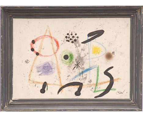 JOAN MIRO, untitled 1975 lithograph, signed in the plate, suite: Maravillas con variaciones acrosticas, copy of signed justif