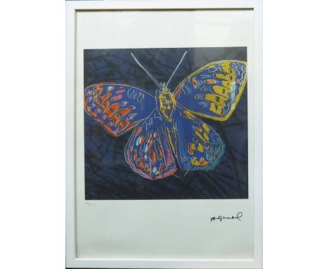 ANDY WARHOL 'Butterfly', lithograph from Leo Castelli gallery, stamped on reverse edited by G Israel on Arches paper, numbere