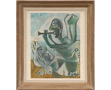 PABLO PICASSO 'Salon De Mai', lithograph 1970, Edition: 3000 - Mourlot, 50cm x 38cm, framed 