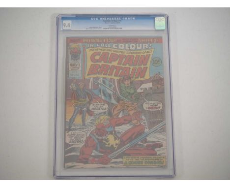CAPTAIN BRITAIN #10 (1976 - MARVEL UK) - GRADED 9.4 (NM) by CGC - Dated December 15th - Includes the first cover appearance o