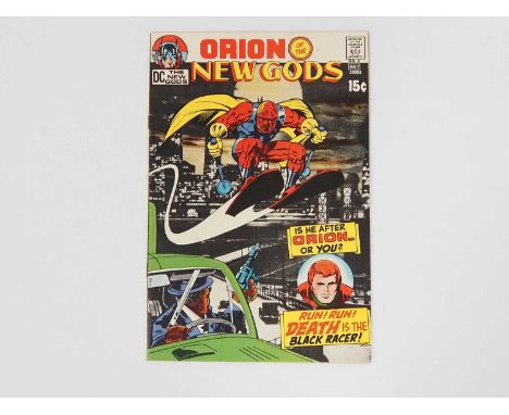 NEW GODS #3 (1971 - DC) - SIGNED on the inside splash page by JACK KIRBY - Includes the first appearance of the Black Racer -