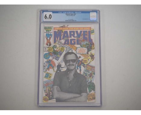 MARVEL AGE #41 (1986 - MARVEL) - GRADED 6.0 (FN) by CGC - Cover portrait of Stan Lee with interview by Kurt Busiek - CGC 6.0 