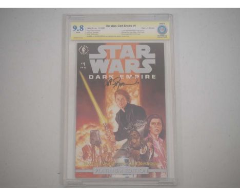 STAR WARS: DARK EMPIRE #1 PLATINUM EDITION - (1993 - DARK HORSE) - GRADED 9.8 (NM/MINT) by CBCS - SIGNED BY DAVE DORMAN - The