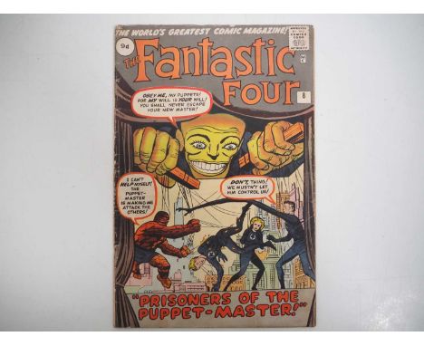 FANTASTIC FOUR #8 (1962 - MARVEL - UK Price Variant) - The first appearances of Alicia Masters and the Puppet Master - a phot