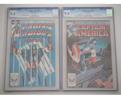 CAPTAIN AMERICA #260 & 284 GRADED 9.0 (VF/NM) by CGC (2 in Lot) - (1981/1983 - MARVEL) - Cover art by Mike Zeck, John Beatty 