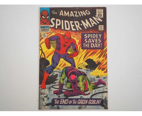 AMAZING SPIDER-MAN #40 - (1966 - MARVEL - UK Price Variant) - Origin of Green Goblin - John Romita Sr. cover and interior art