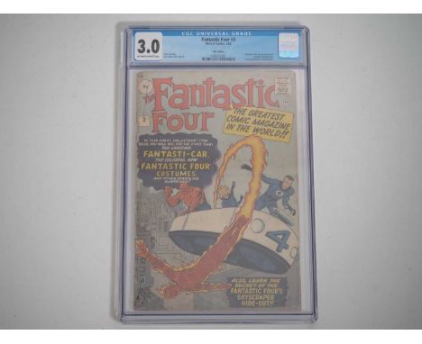 FANTASTIC FOUR #3 (1962 - MARVEL - UK Price Variant) - GRADED 3.0 (GD/VG) by CGC - KEY FF Issue - Lots of Firsts - First appe