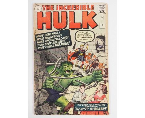INCREDIBLE HULK #5 (1963 - MARVEL - UK Price Variant) - First appearances Tyrannus - Jack Kirby cover &amp; interior art - a 