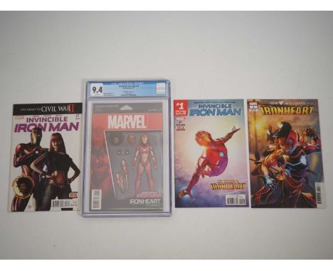 IRONHEART LOT (4 in Lot) - Includes INVINCIBLE IRON MAN VOL. 3 #7 (Third Printing) + INVINCIBLE IRON MAN VOL. 4 #1 (Action Fi