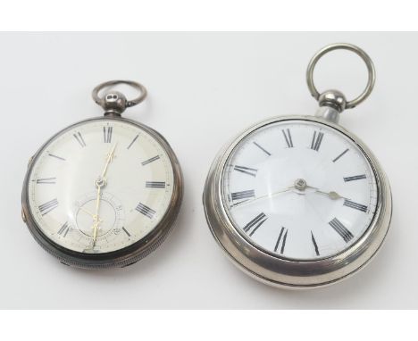 Victorian silver pair cased verge pocket watch, by Daniel Burlingham, Lynn, the case hallmarked London 1857, white enamelled 