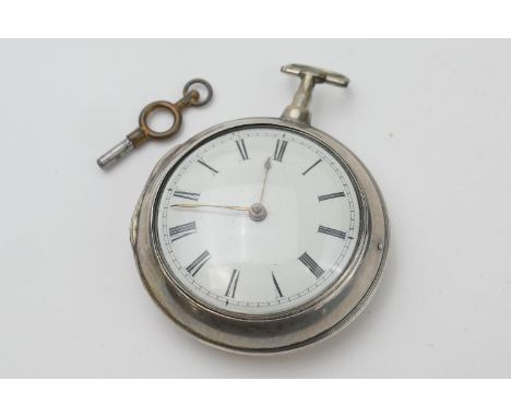 George III silver pair cased pocket watch, hallmarked Chester 1797 and with conforming marks to case and watch, the Ormskirk 