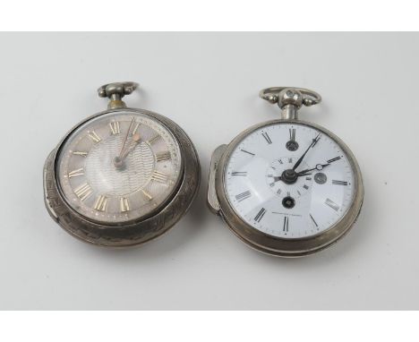 French nickel cased alarm pocket watch by Grellier Fils a Bayonne, circa 1900, white enamelled dial with central alarm dial, 