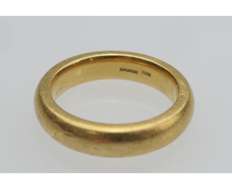 Gent's heavy 22ct gold wedding ring, marked 916, size R, weight approx. 15.9g (Please note condition does not form part of th