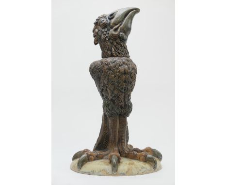 Cobridge stoneware 'Wally bird' jar and cover, en homage to the Martin Brothers, painted initials 'BL', height 35.5cm (Please