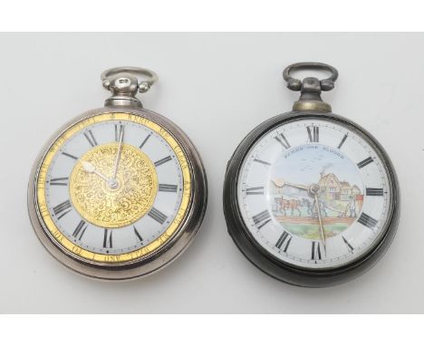 Victorian silver pair cased verge pocket watch, by Willson, Lincoln, hallmarked Birmingham 1855, outer polished case enclosin