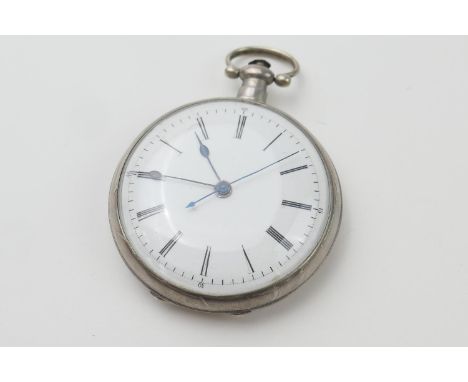 Swiss open faced lever pocket watch for the Chinese market, white enamelled dial with Roman numerals, centre seconds finger, 