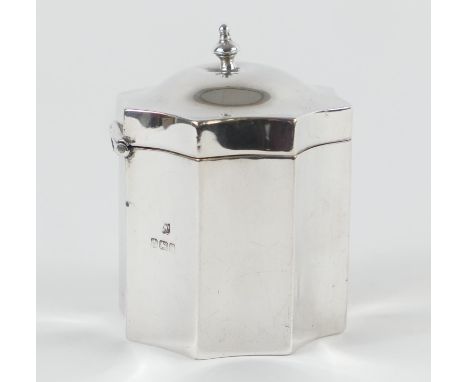 Mappin &amp; Webb small silver tea caddy, Birmingham 1908, fluted cylinder form, hinged cover, height 9cm, weight approx. 92g