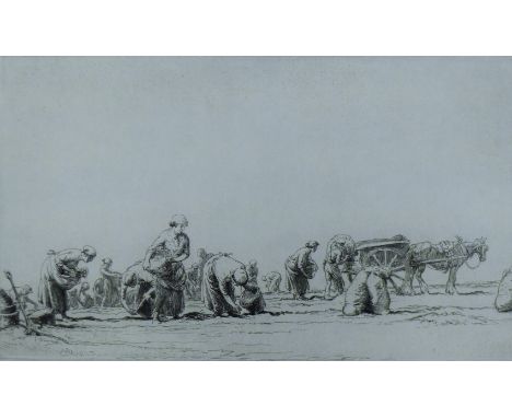 SOPER, GEORGE (1870-1942) British (AR), Potato Pickers, etching, circa 1920. 16.5 x 28 cm. 