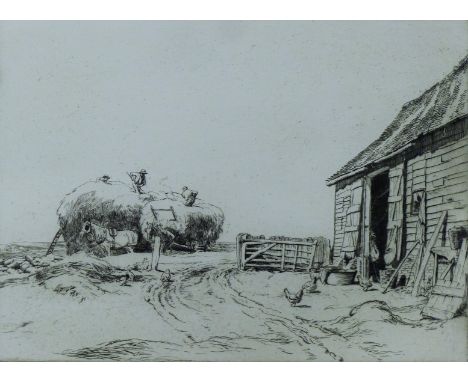 SOPER, GEORGE (1870-1942) British (AR), The Harvest, etching, circa 1912. 16.7 x 32.6 cm.