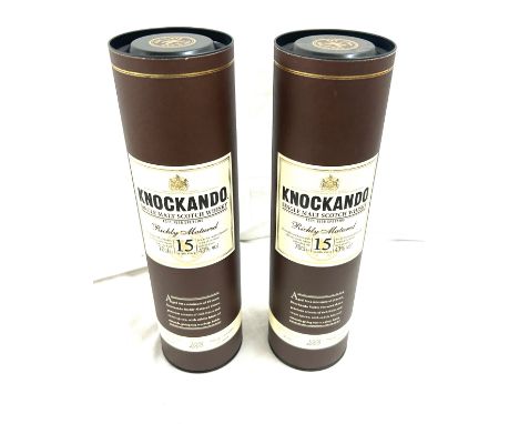 2 bottles of Knockando 15 year old Speyside single malt scotch whisky