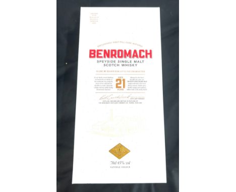 Benromach speyside single malt Scotch whisky, 21 years, 70cl, 43%