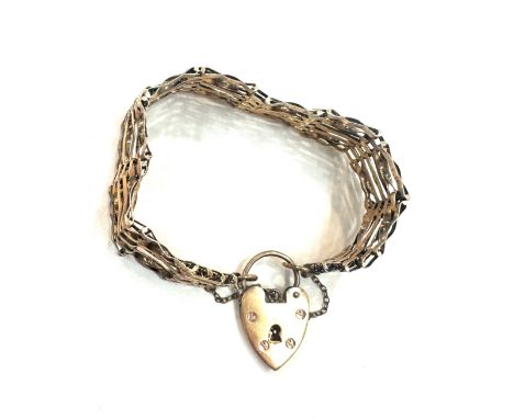 Vintage 9ct gold ladies gate bracelet, total weight 16.4 grams